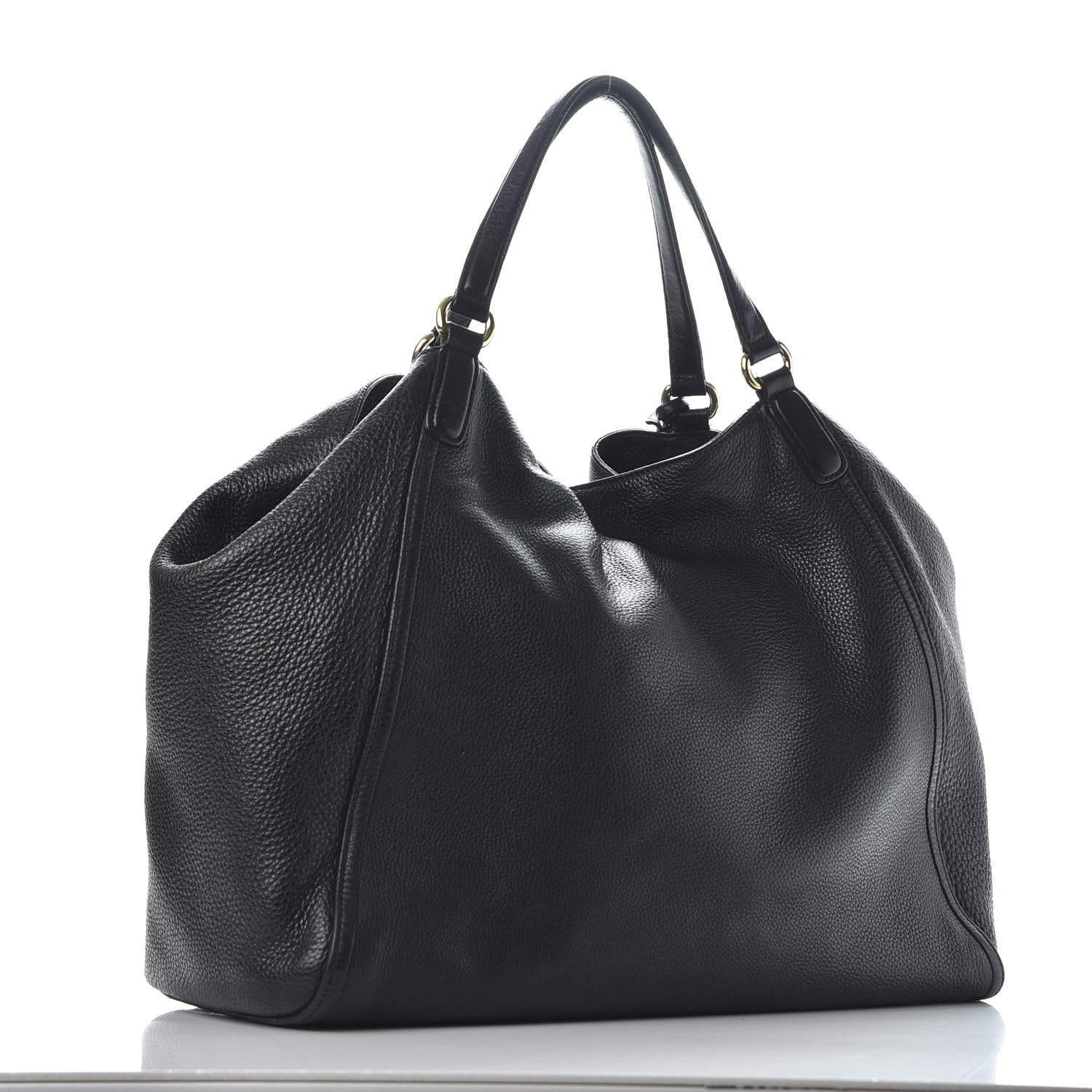 Gucci Pebbled Calfskin Large Soho Shoulder Bag Black 2 of 9