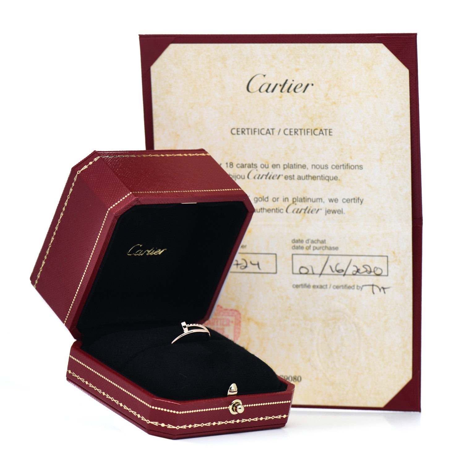 Cartier 18K Pink Gold Small Juste Un Clou Ring 54 7 5 of 5