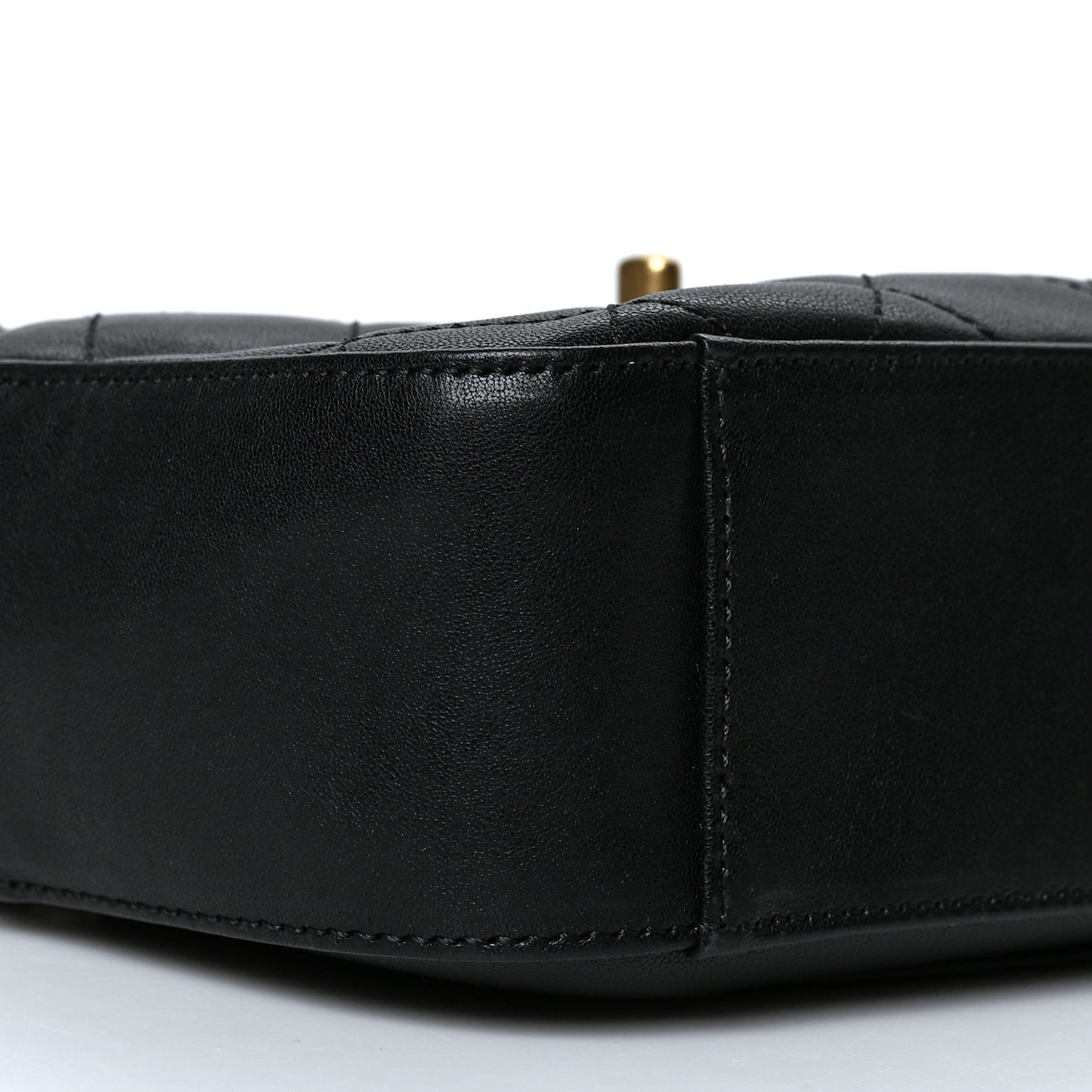 Goatskin Quilted Chanel 19 Camera Case Black