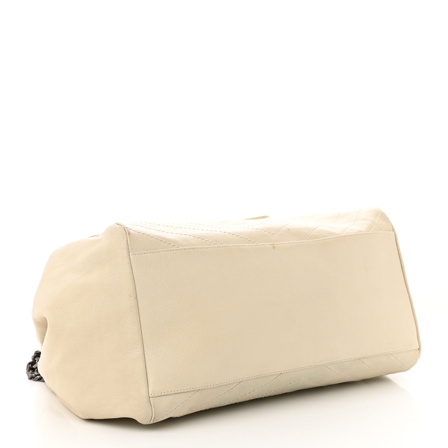 Saint Laurent Vintage Lambskin Chevron Monogram Large Nolita Crema Soft 4 of 14
