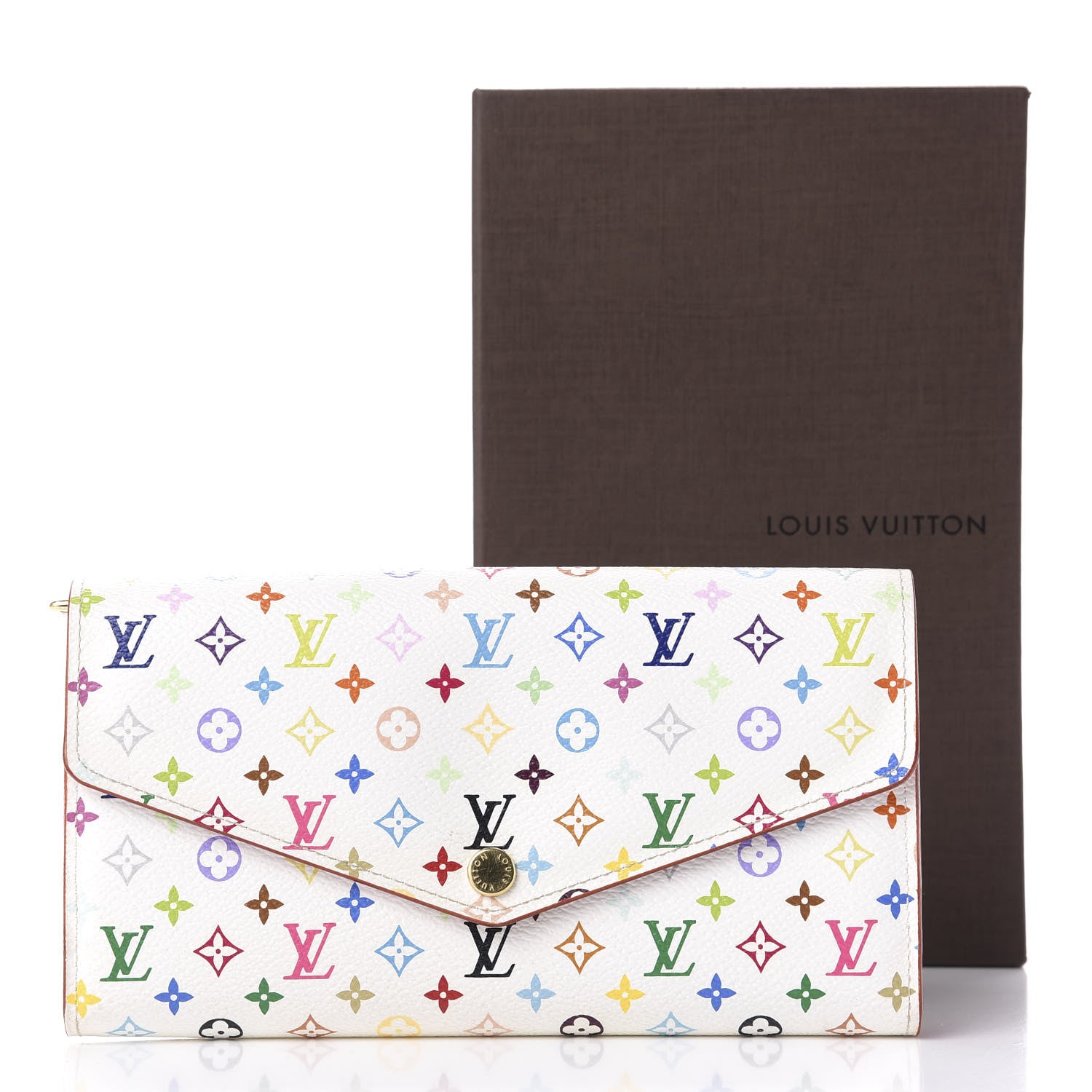 Louis Vuitton Monogram Multicolor Sarah Wallet NM White Litchi 10 of 10