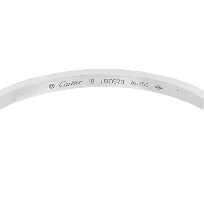 Cartier 18K White Gold Diamond Small LOVE Paved Bracelet 18 6 of 8