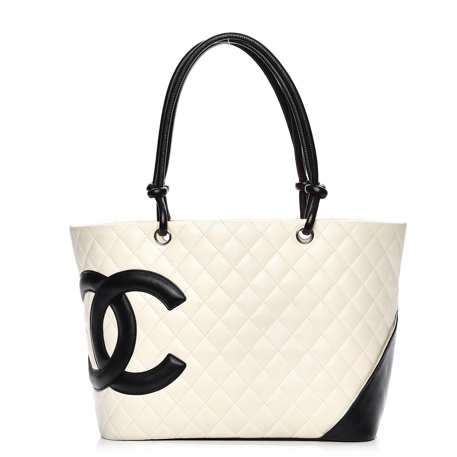 Chanel Calfskin Quilted Large Cambon Tote White Black 1 of 9