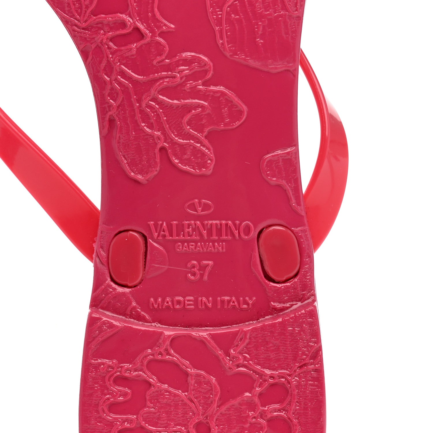 Valentino Garavani PVC Jelly Rose Thong Sandals 37 Dark Pink 7 of 8
