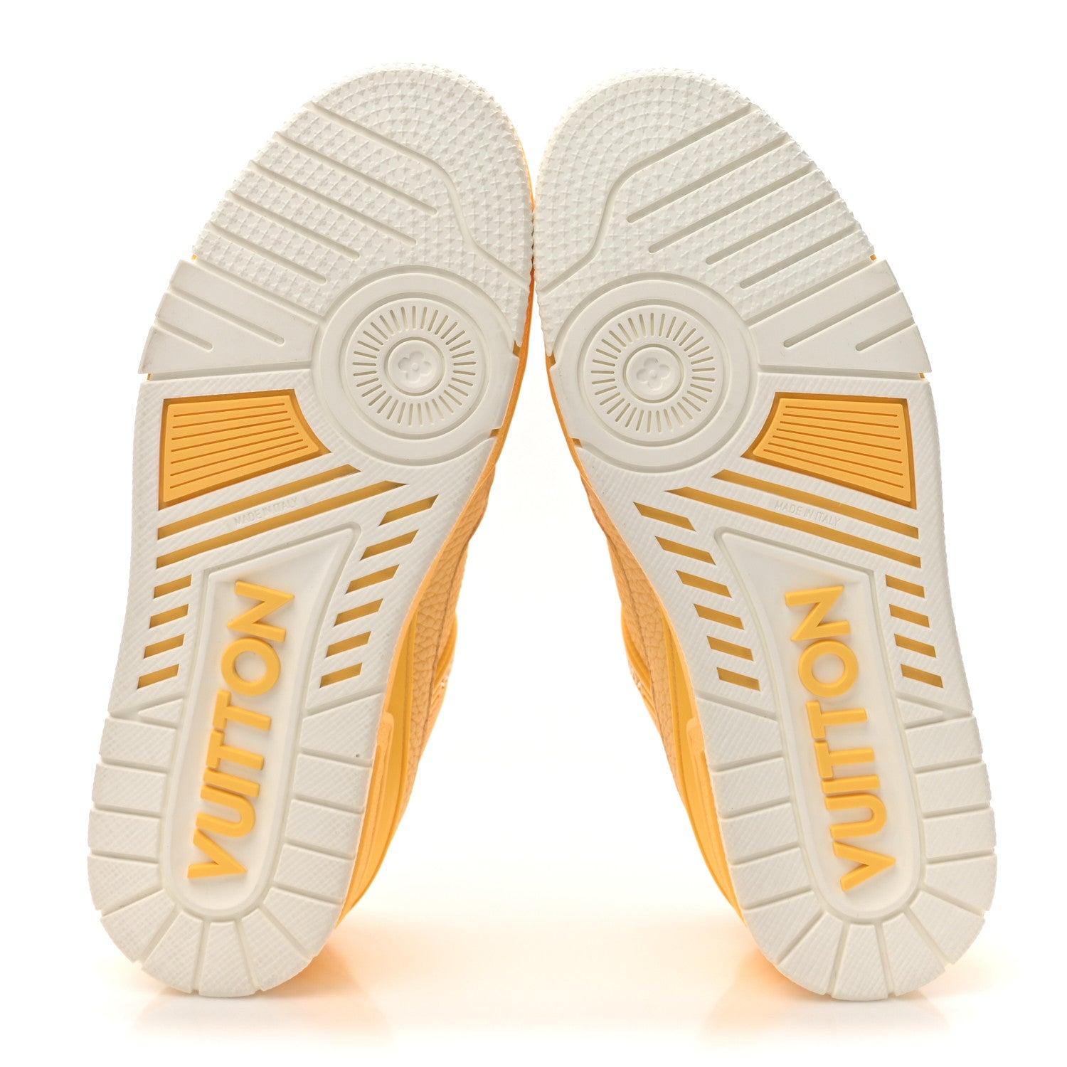 Louis Vuitton Grained Calfskin Womens LV Trainer Sneakers 39 Yellow 7 of 11