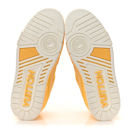 Louis Vuitton Grained Calfskin Womens LV Trainer Sneakers 39 Yellow 7 of 11