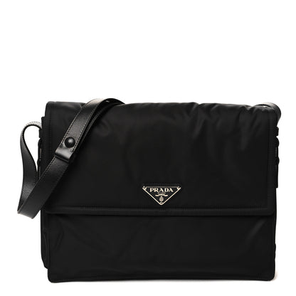 Prada Re-Nylon Vitello Padded Large Flap Shoulder Bag Black 1 of 10