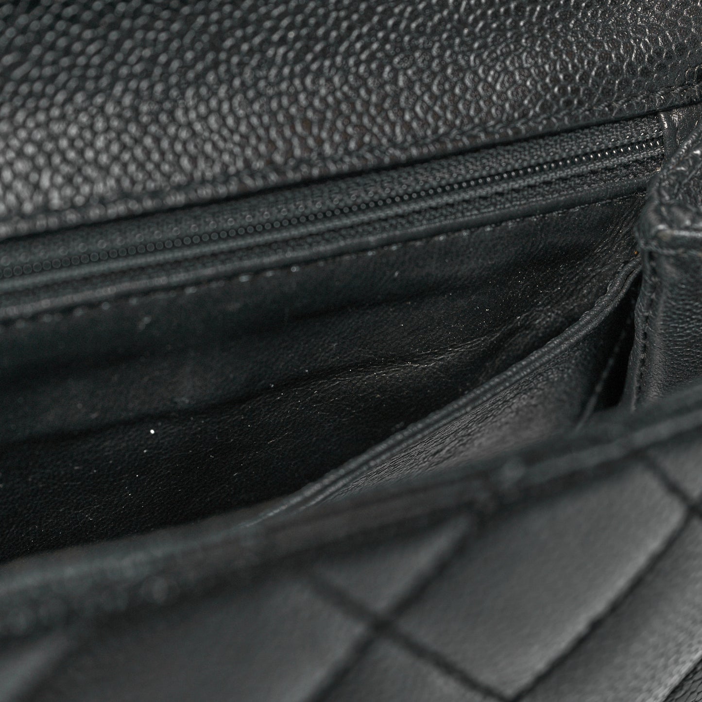 Caviar Quilted Jumbo Kelly Flap Black