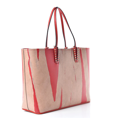 Christian Louboutin Calfskin Kraft Spikes East West Cabata Tote Kraft Red 4 of 13