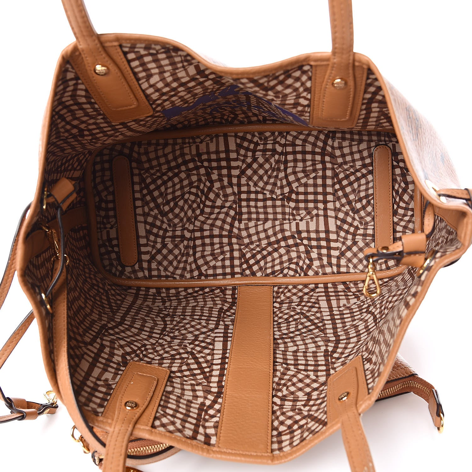 MCM Visetos Medium Liz Reversible Shopper Tote Cognac 10 of 18