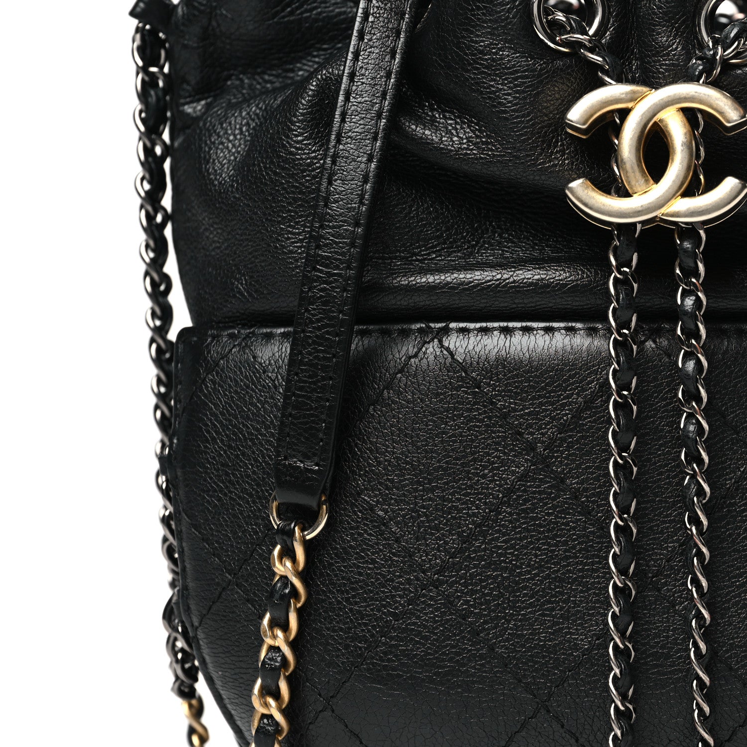Chanel Calfskin Quilted Small Gabrielle Bucket Black 8 of 11