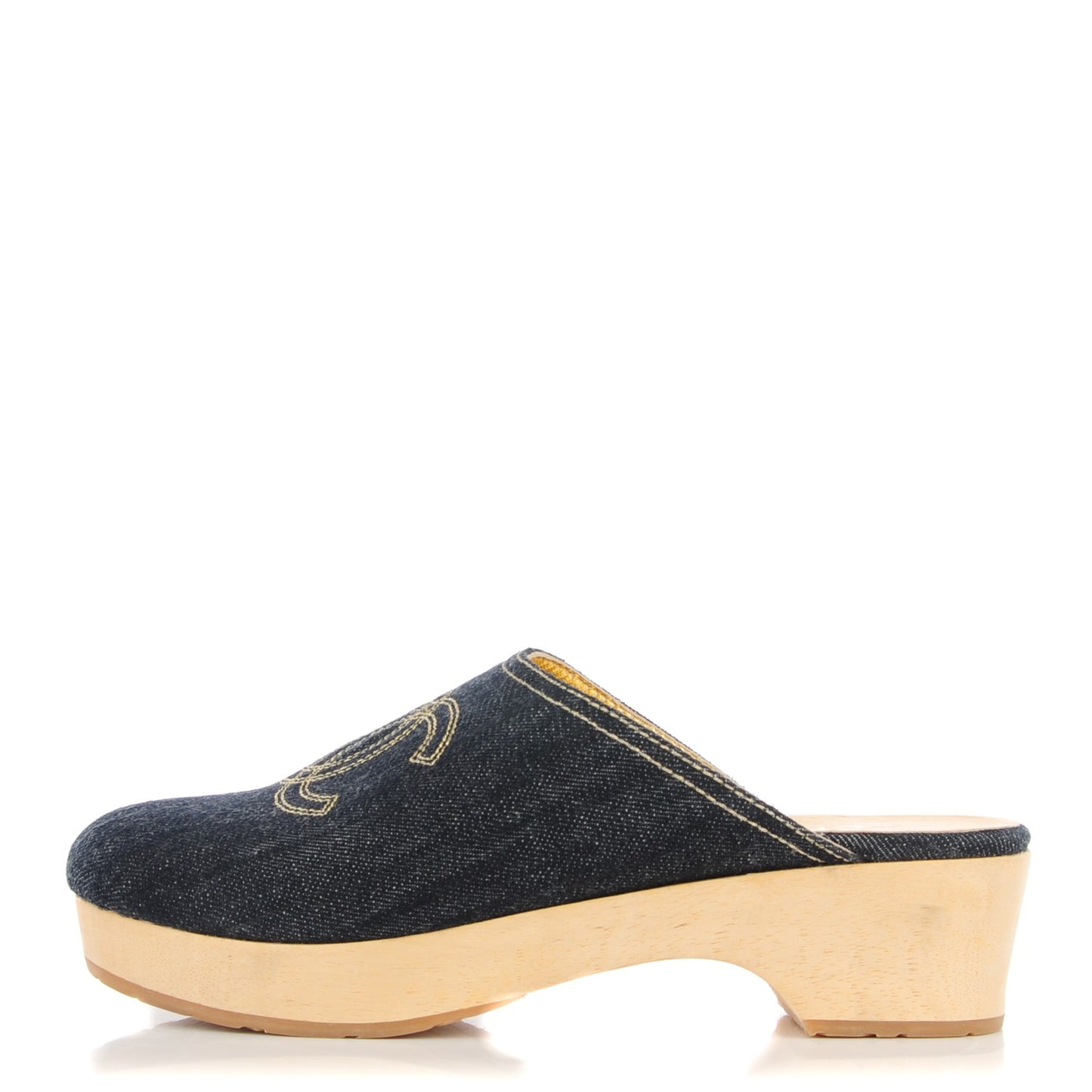 Denim Wooden CC Clogs 38 Blue