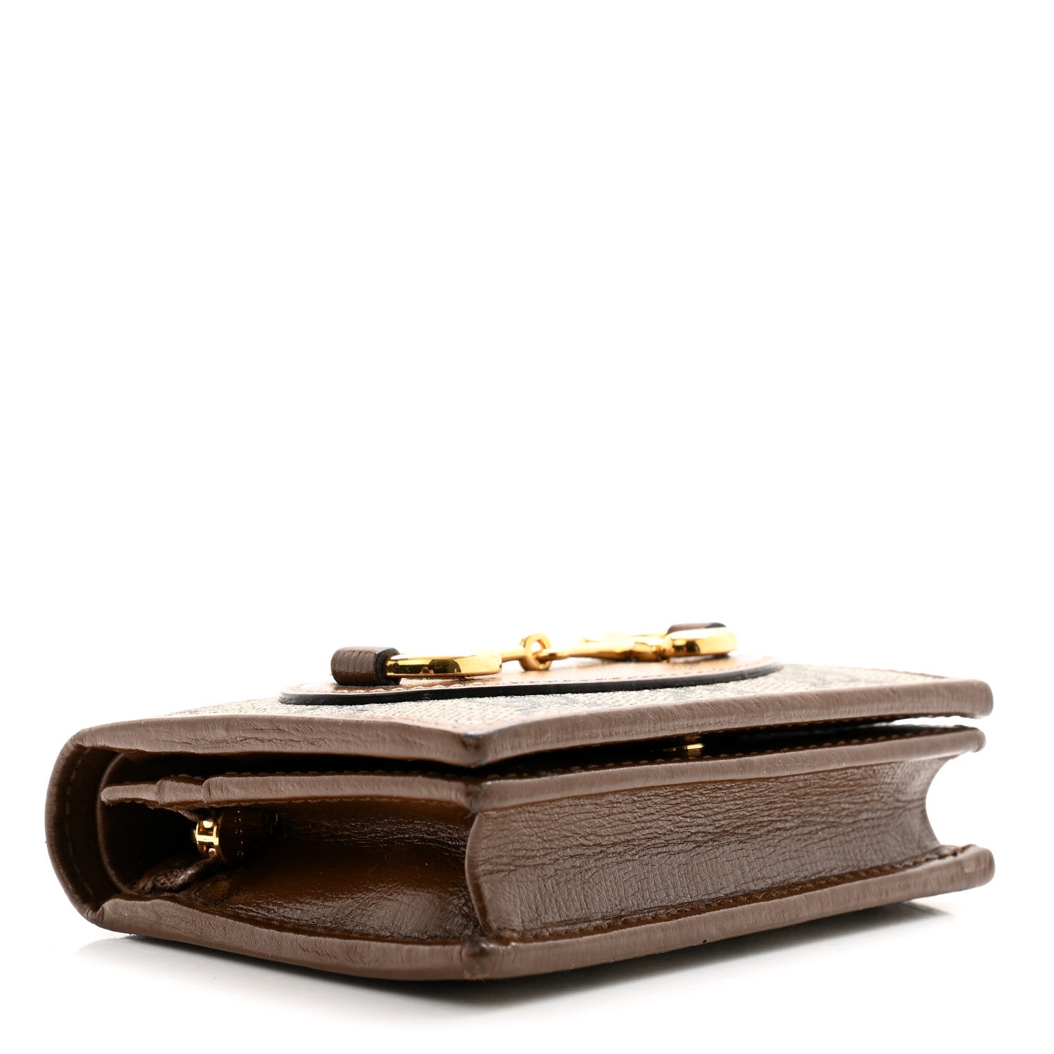 Gucci GG Supreme Monogram Horsebit 1955 Card Case Wallet Beige Ebony Brown Sugar 4 of 10