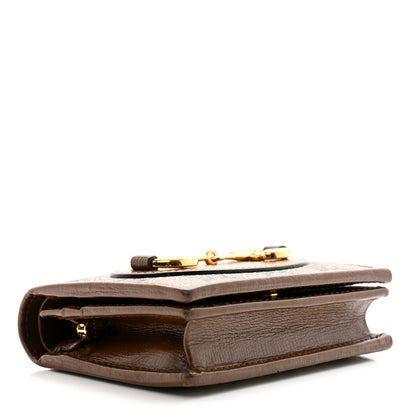 Gucci GG Supreme Monogram Horsebit 1955 Card Case Wallet Beige Ebony Brown Sugar 4 of 10