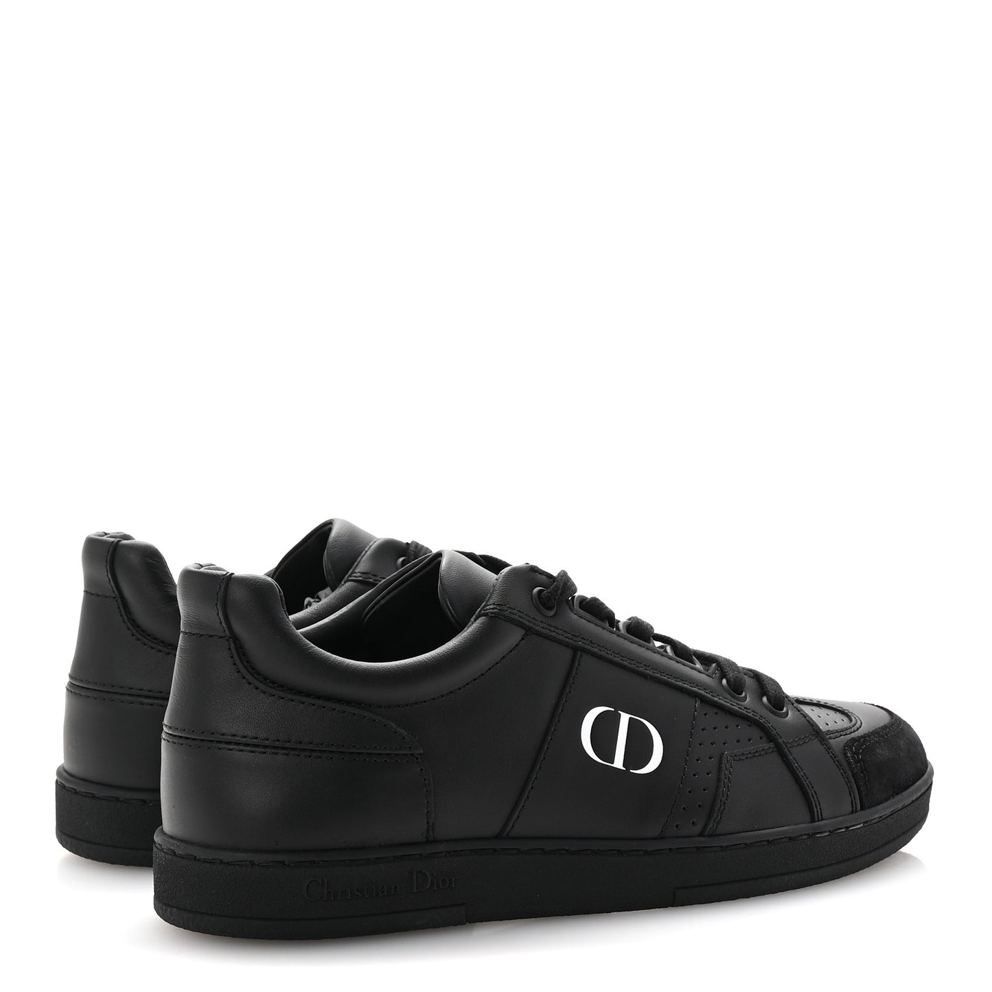 Calfskin Suede Logo Sneakers 36.5 Black