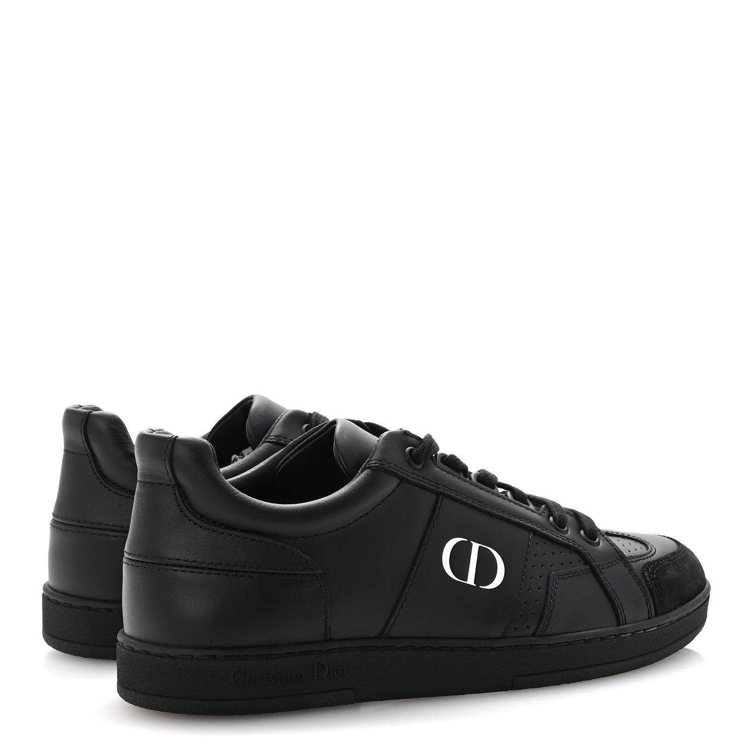 Christian Dior Calfskin Suede Logo Sneakers 36.5 Black 10 of 18