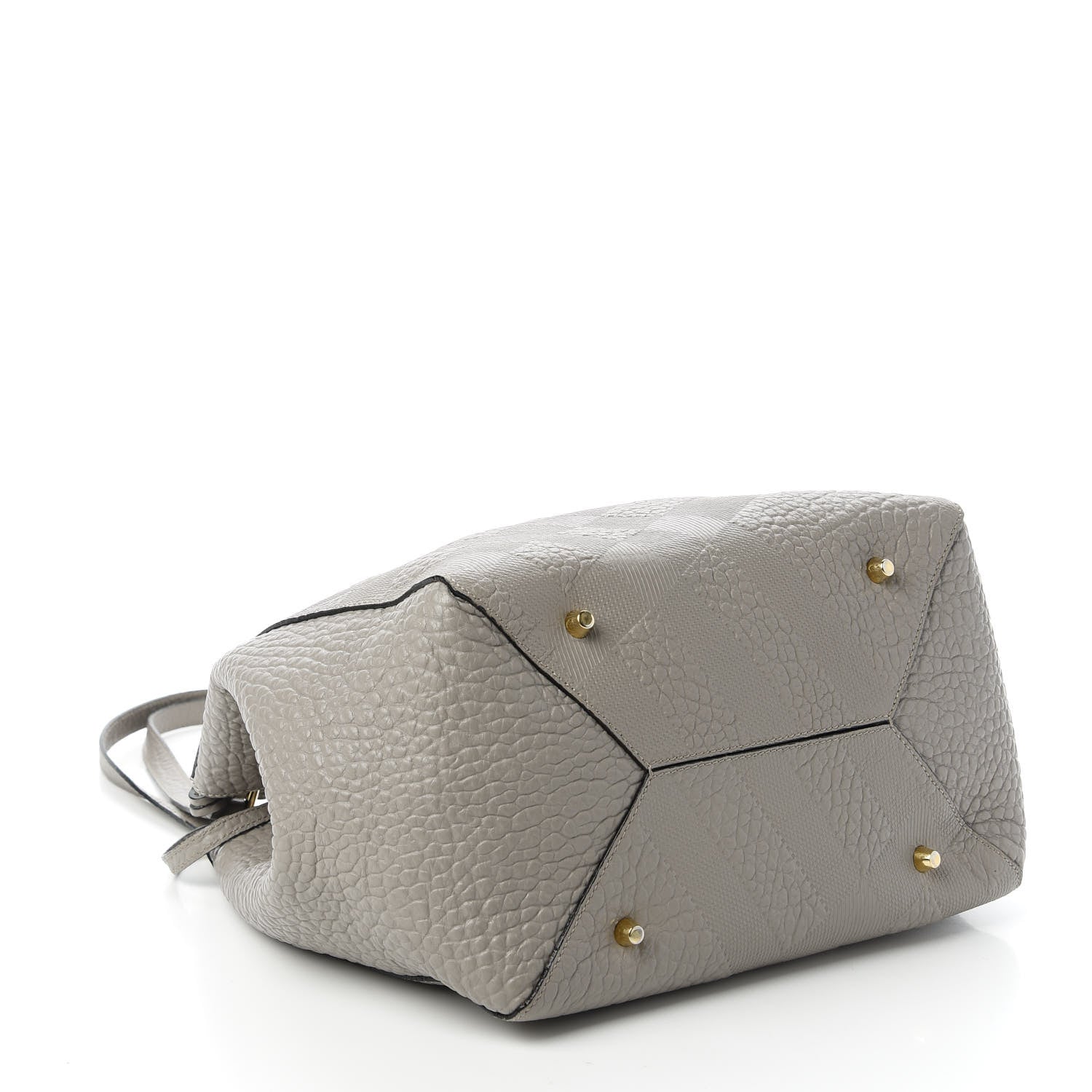 Burberry Signature Grain Check Embossed Small Canterbury Tote Grey 4 of 9