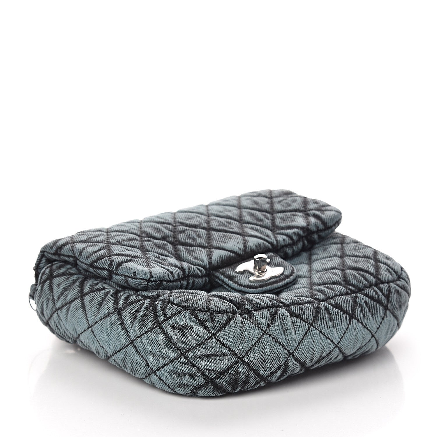 Chanel Denim Quilted Denimpression Small Flap Blue Black 3 of 9
