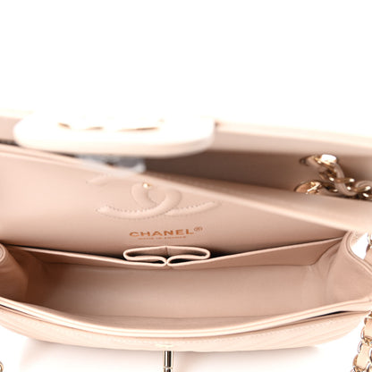 Chanel Caviar Chevron Quilted Small Double Flap Beige 4 of 4