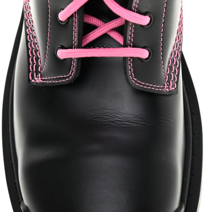 Balenciaga Calfskin Womens Strike 20mm Lace Up Boots 38.5 Black Fluo Pink 10 of 10