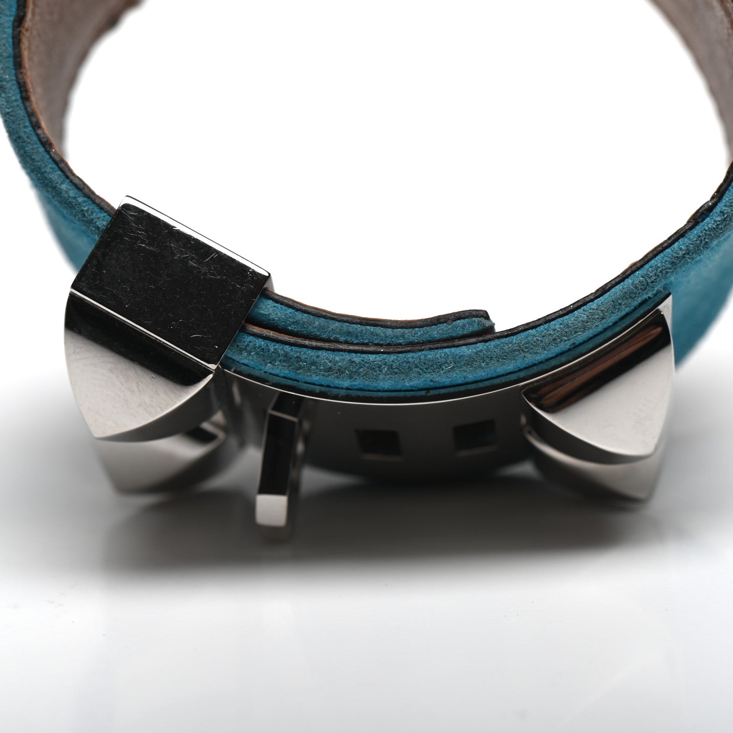 Hermes Veau Doblis Suede Collier de Chien CDC Bracelet Turquoise 8 of 8