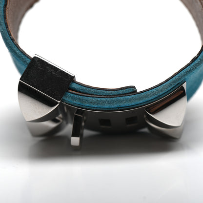 Hermes Veau Doblis Suede Collier de Chien CDC Bracelet Turquoise 8 of 8