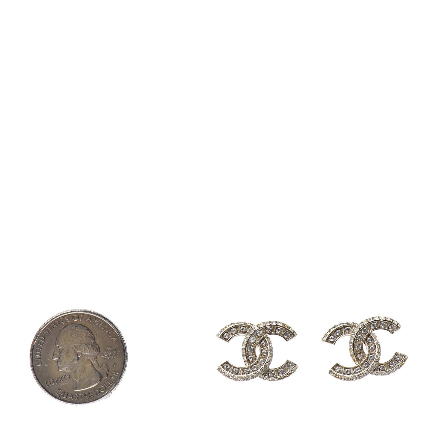 Crystal Timeless CC Earrings Light Gold