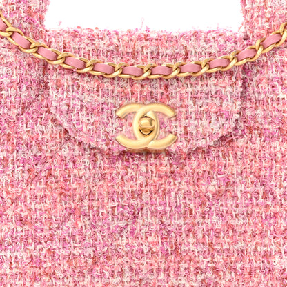 Chanel Tweed Quilted Nano Kelly Shopper Pink 8 of 11