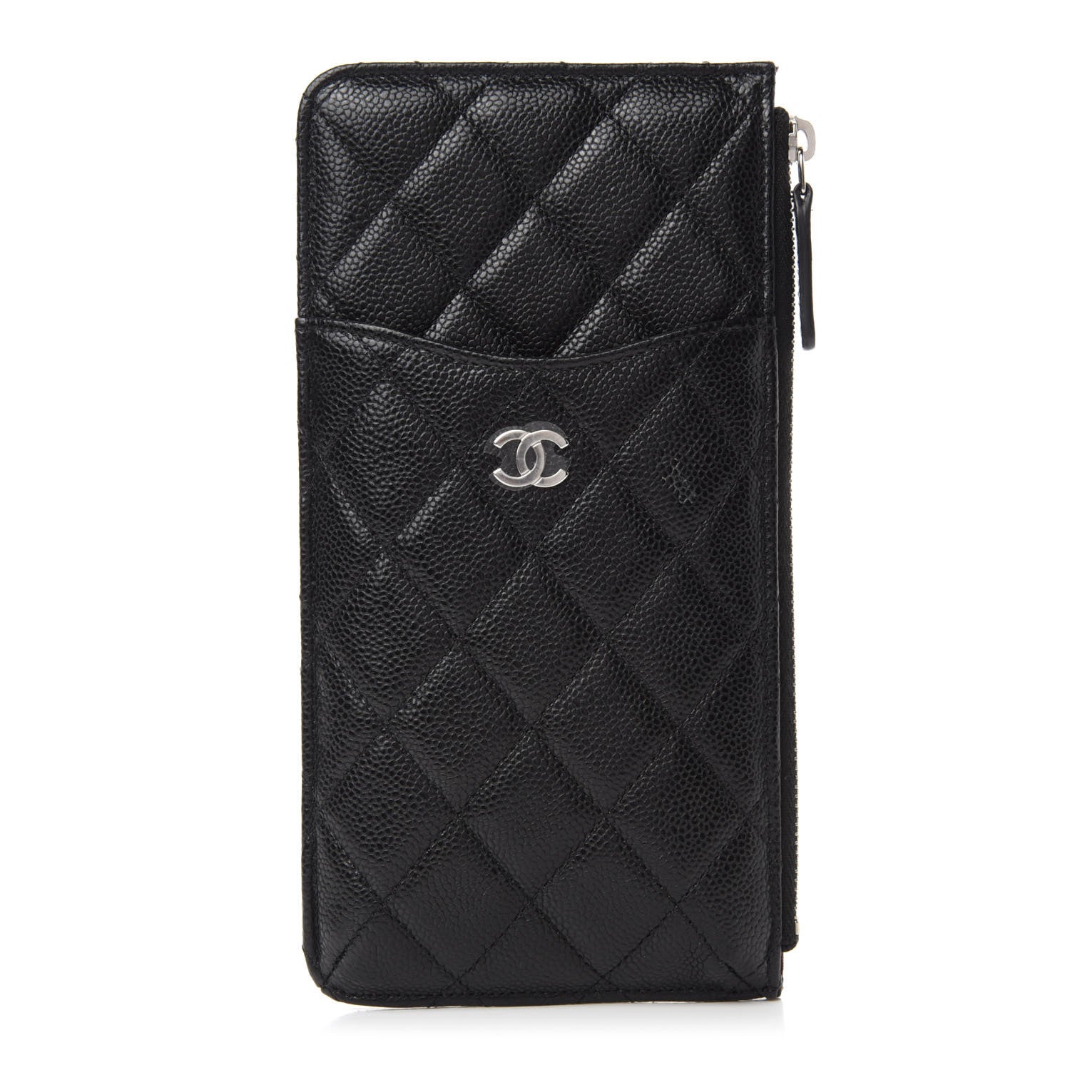 Chanel Caviar Quilted Classic Flat Wallet Pouch Black 1 of 8
