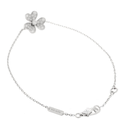 Van Cleef & Arpels 18K White Gold Diamond Mini Frivole Pave Bracelet 3 of 6