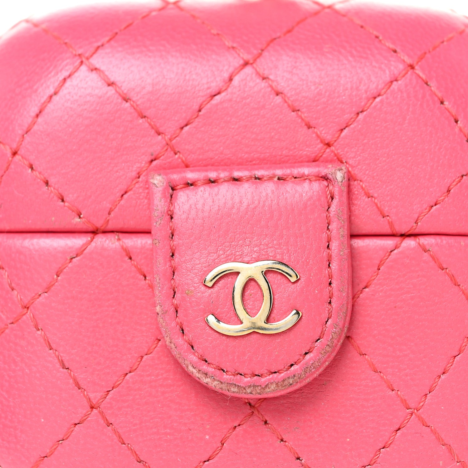 Chanel Lambskin Quilted Airpods Pro Case With Chain Pink 7 of 9