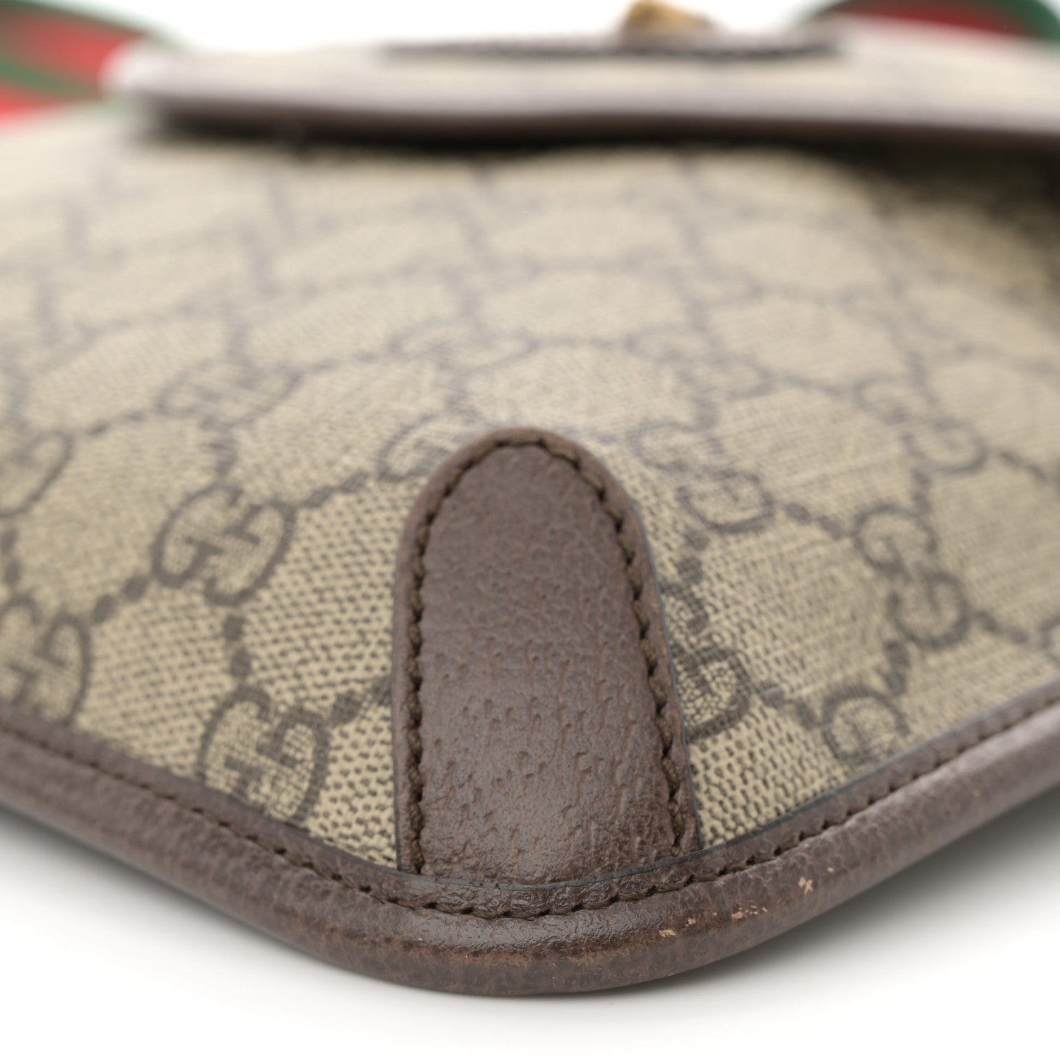 Gucci GG Supreme Monogram Web Medium Neo Vintage Flap Messenger Bag Beige New Acero 10 of 15
