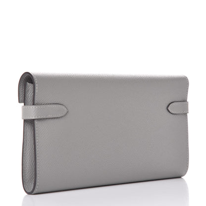 Hermes Epsom Kelly Longue Wallet Gris Mouette 3 of 9