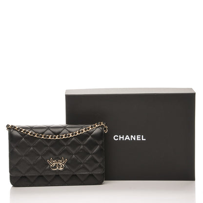 Chanel Lambskin Quilted Emoticon Wallet On Chain WOC Black 9 of 9