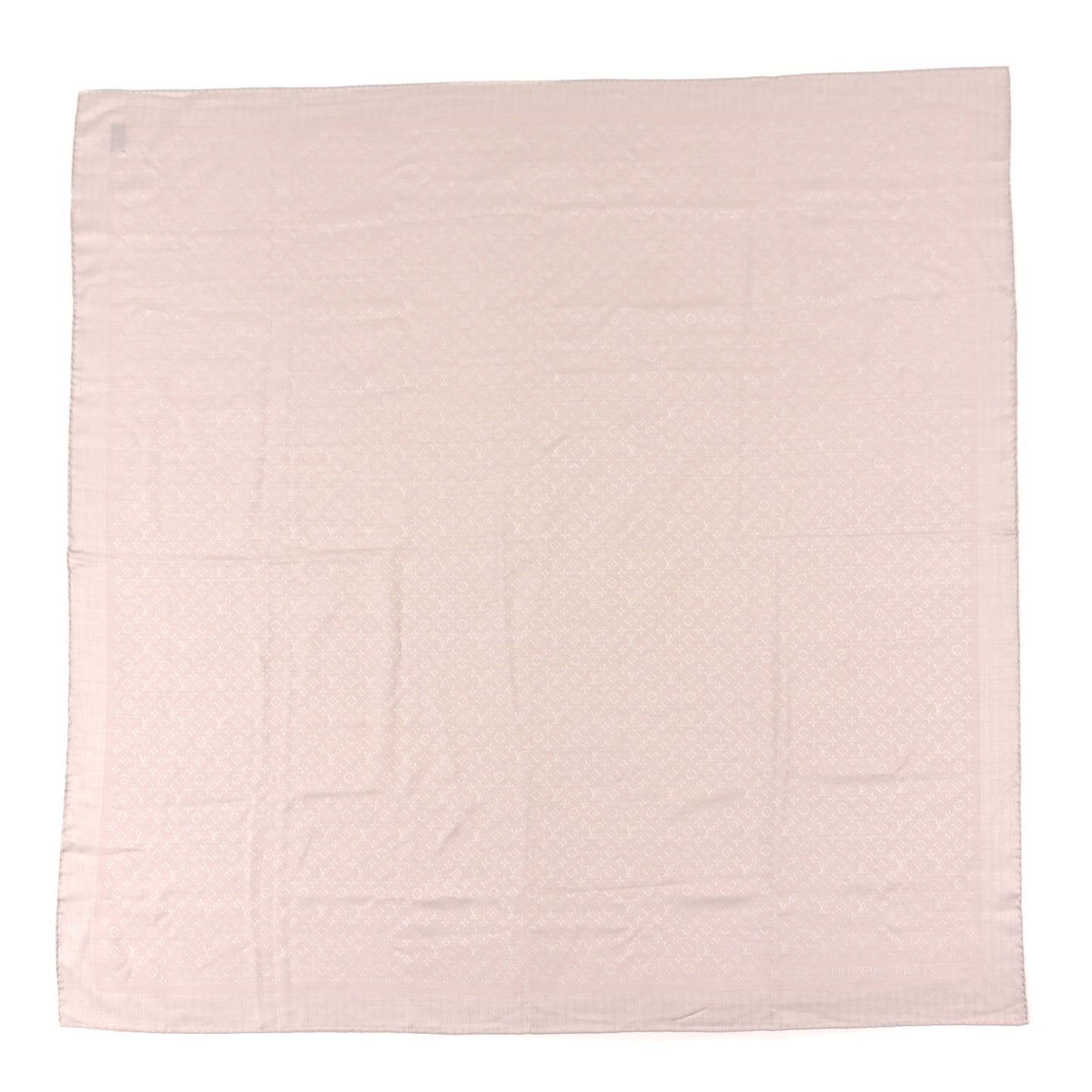 Wool Silk Monogram Evermore Shawl Creme
