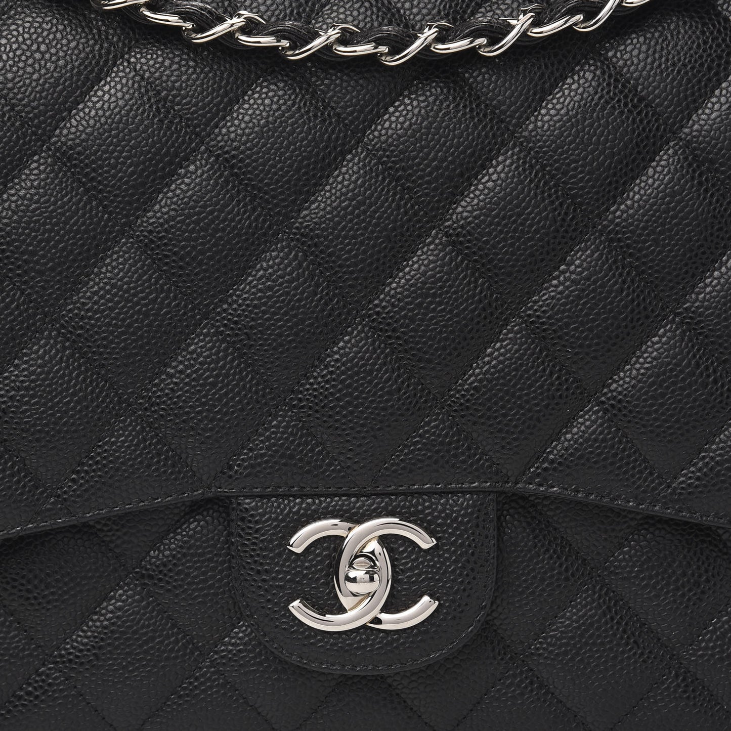 Caviar Quilted Maxi Double Flap Black
