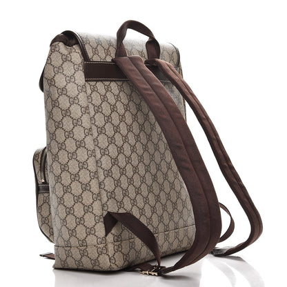 Gucci GG Supreme Monogram Medium Single Buckle Rucksack Backpack Beige Ebony Brown 3 of 7