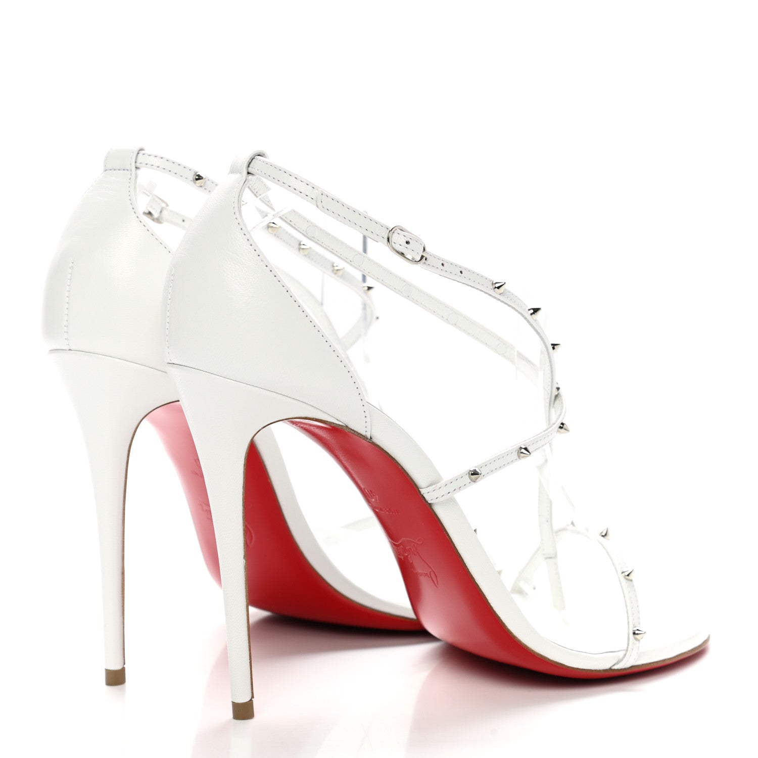 Christian Louboutin Riojana 100 Spiked Sandals 40 White 4 of 8