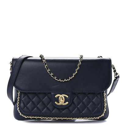 Chanel Lambskin Quilted Large CC Unchained Crossbody Navy 1 of 11