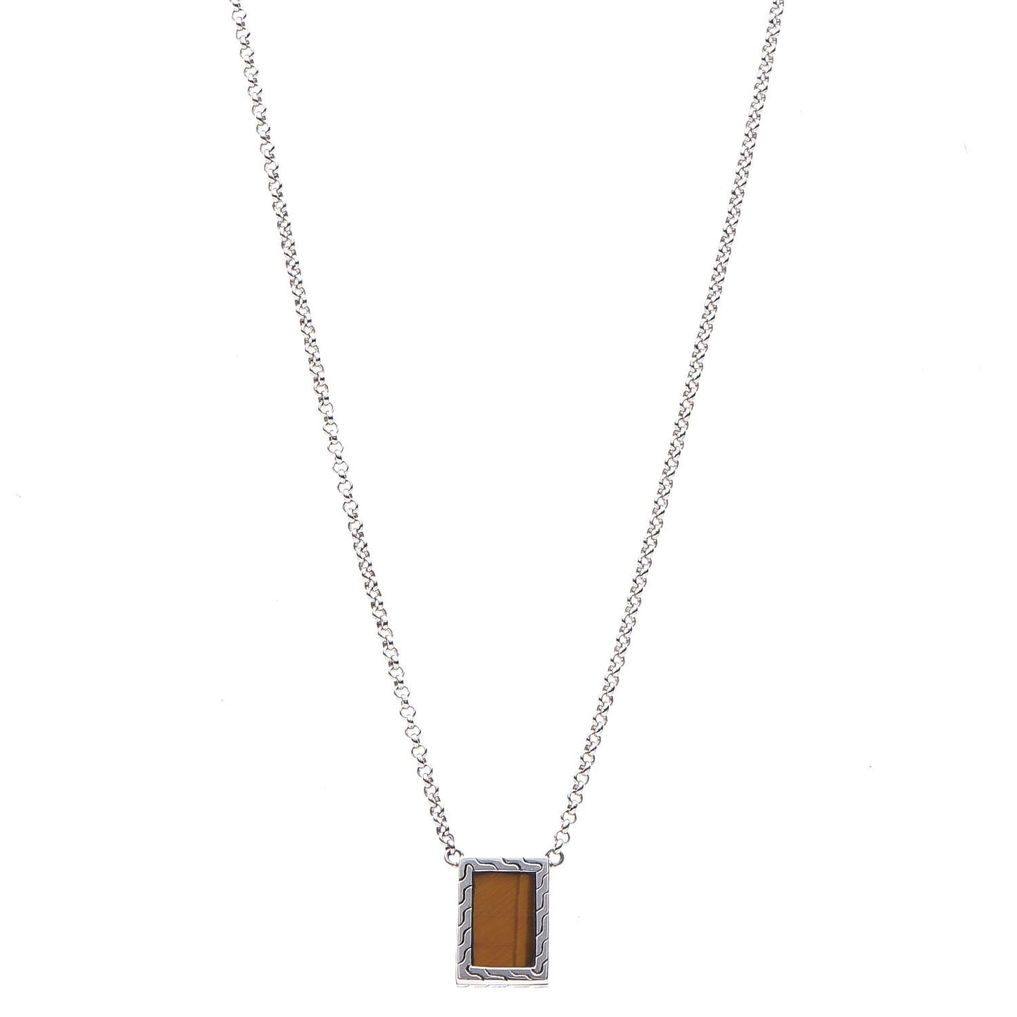 Sterling Silver Tiger's Eye Black Onyx Classic Chain Necklace