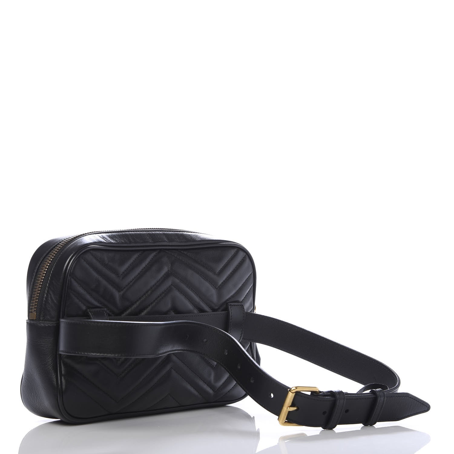 Gucci Calfskin Matelasse Mens GG Marmont Belt Bag 90 36 Black 3 of 10