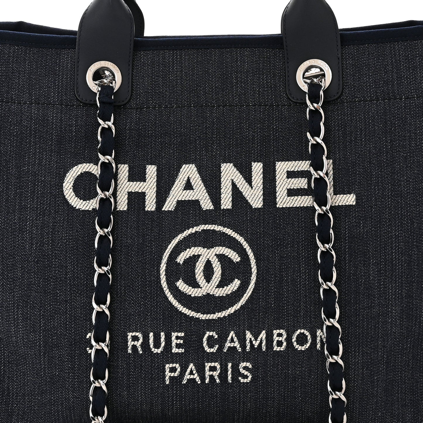 Denim Large Deauville Tote Dark Blue