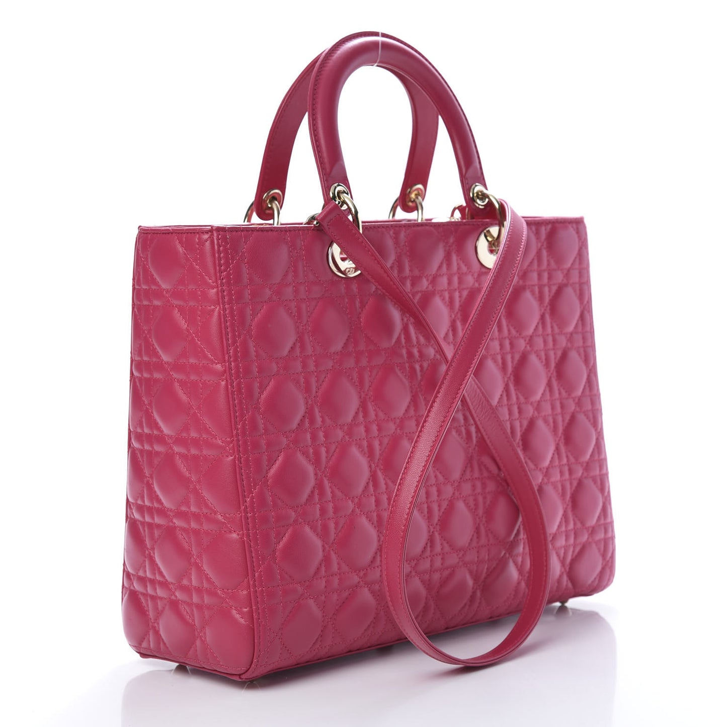 Lambskin Cannage Large Lady Dior Pink