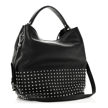 Burberry Calfskin Studded Medium Susanna Hobo Black 3 of 9