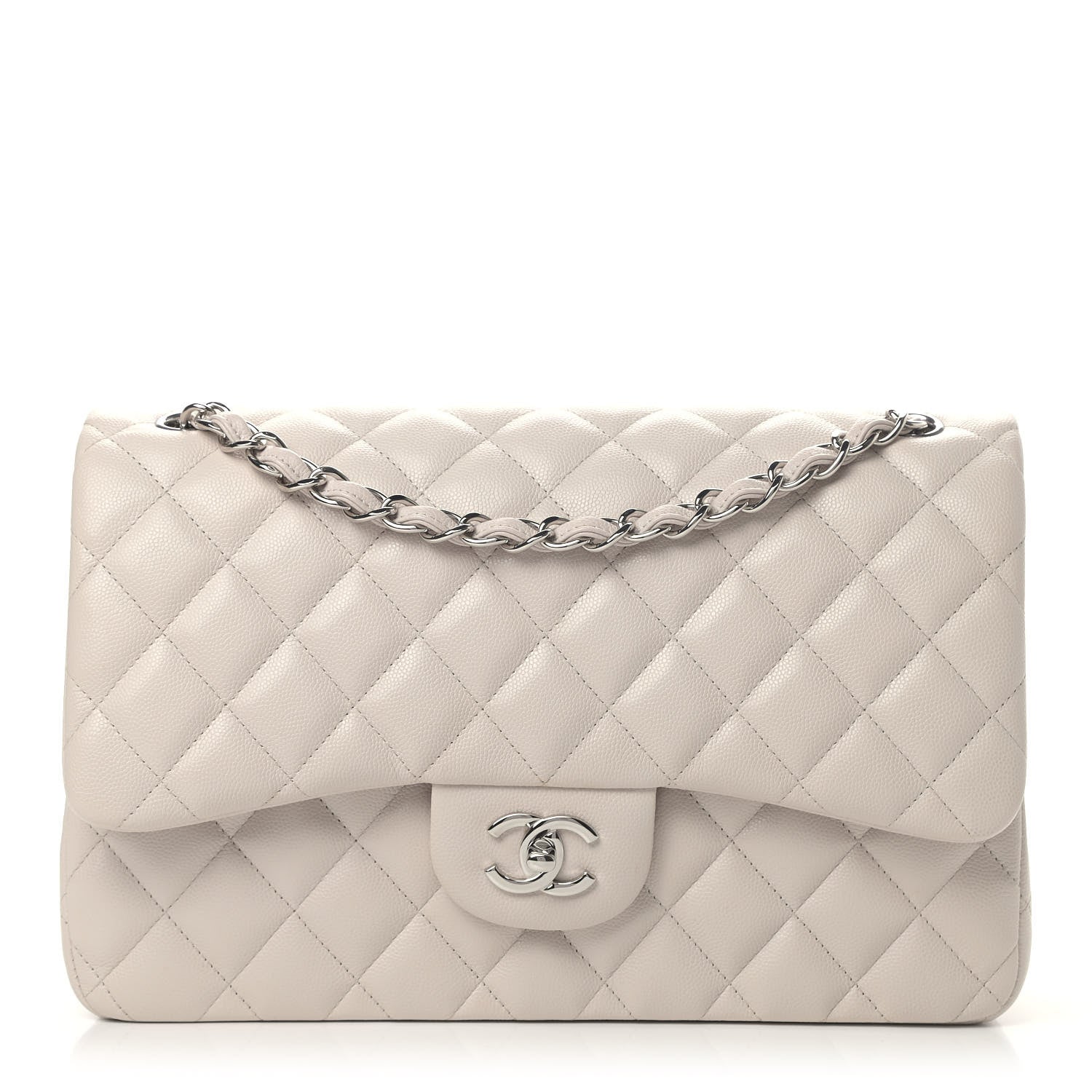 Chanel Caviar Quilted Jumbo Double Flap Ivory 1 of 5