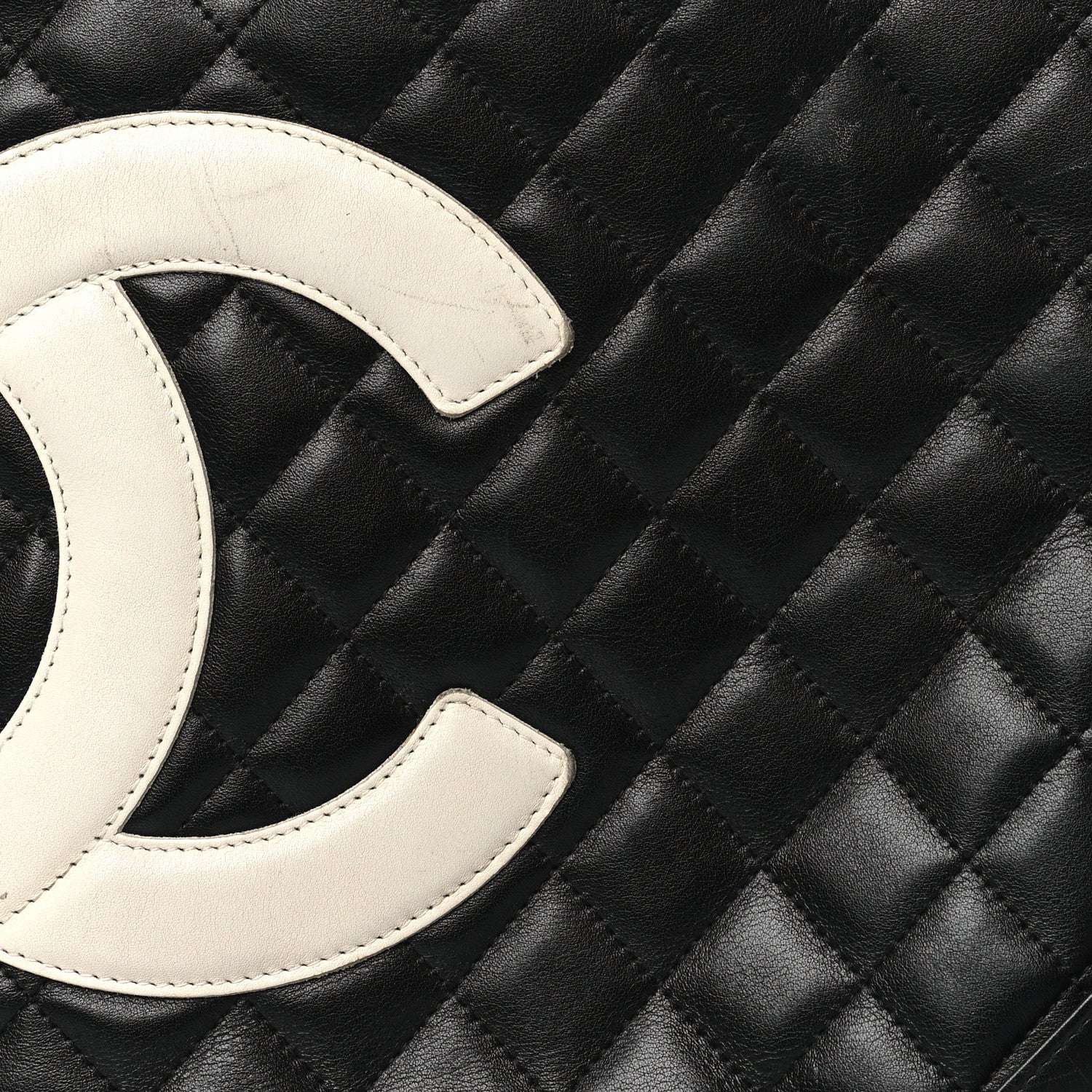 Chanel Calfskin Quilted Medium Cambon Tote Black White 8 of 13