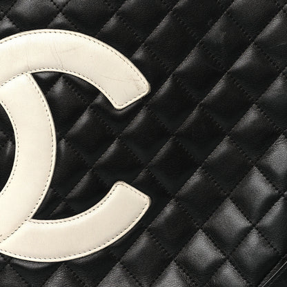 Chanel Calfskin Quilted Medium Cambon Tote Black White 8 of 13