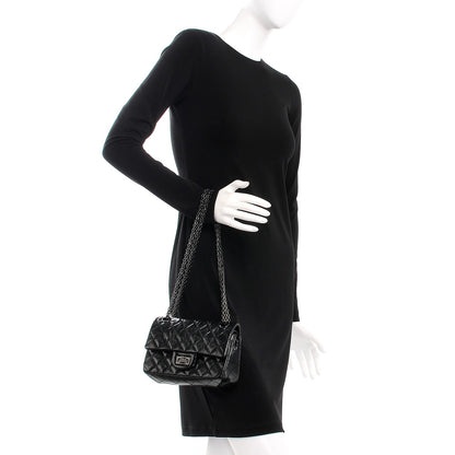 Chanel Shiny Aged Calfskin Quilted 2.55 Reissue 224 Flap So Black 3 of 9