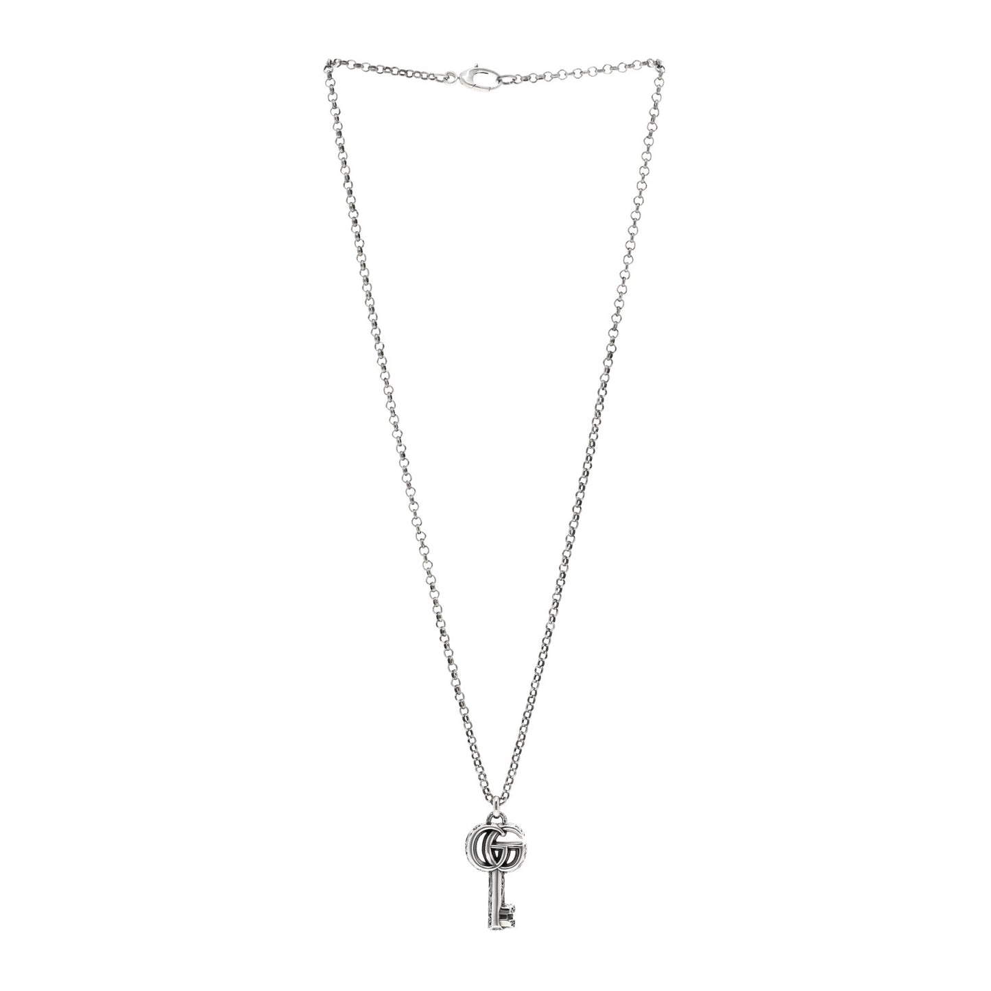 Sterling Silver Double G Key Pendant Necklace