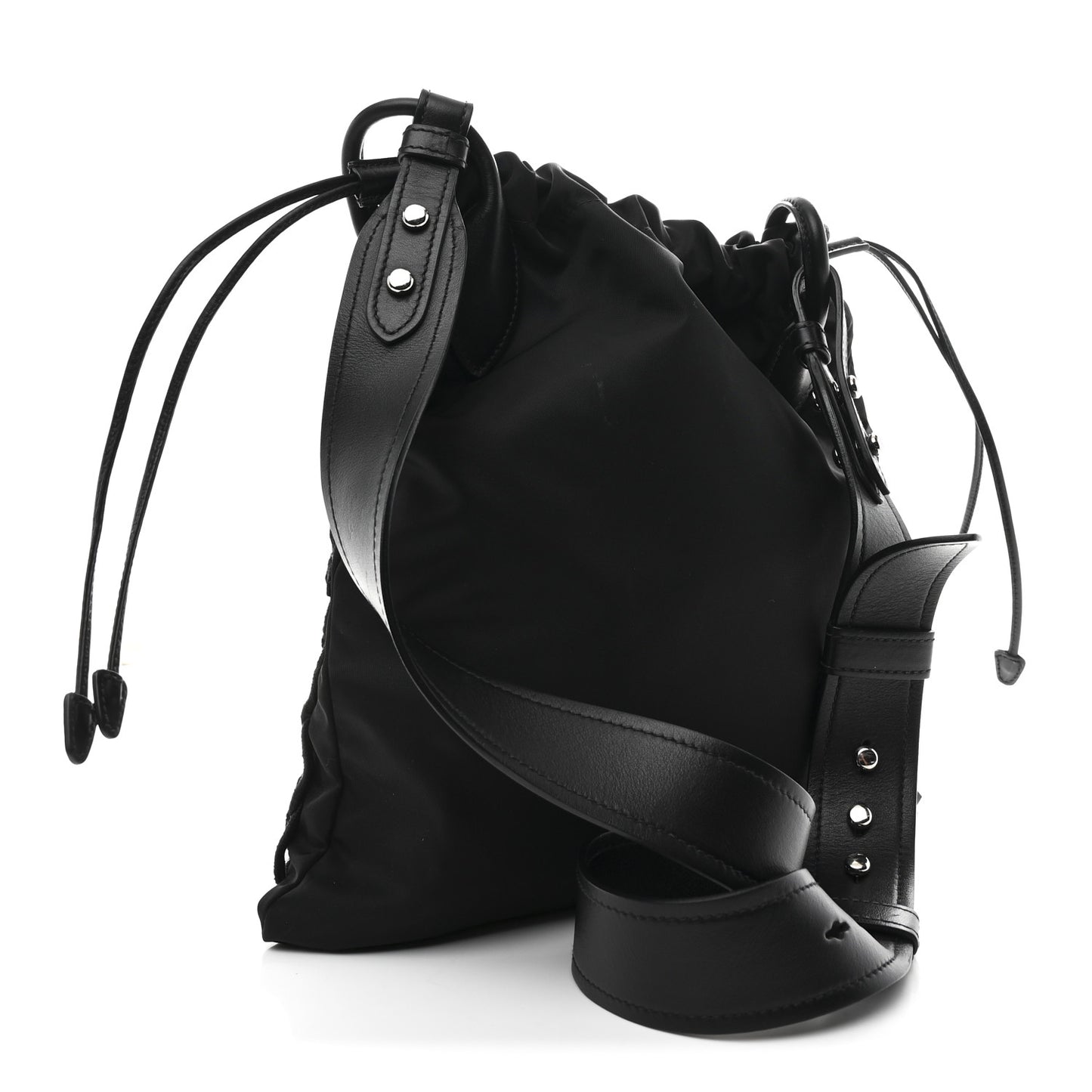 Tessuto Nylon Passama Embroidered Bag Black